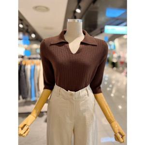 ab.fz 슬림핏 골지 카라 5부 니트 (ABXA5HW39G) US