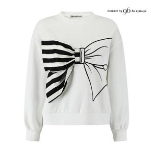 나인식스뉴욕  러블리 빅 리본 맨투맨 티셔츠 (NQ2TS013M0)