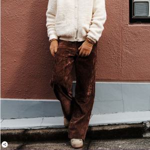 [플랙진]여성 더블 니 벨벳 팬츠 (PWTI4PTL10W)