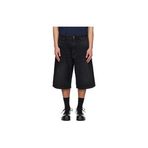 베트멍 반바지 블랙 아플리케 바이커 크로스 힙합 데님 쇼츠 261669M193003