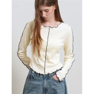 제너럴아이디어 제너럴아이디어 인터록 슬림핏 티셔츠 [CREAM] GF1LTS518 383899