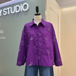 [수스]동물프린트 셔츠 S261BSH357/바이올렛_YS