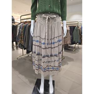 [비꼴리끄] 린넨 에스닉 자수 스커트 B242WK2010850