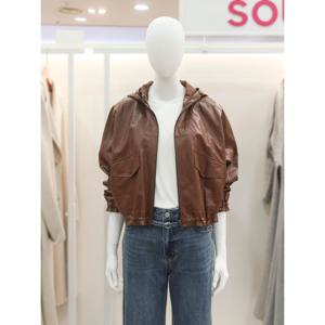 [숲]페이크 레더 후드 점퍼(OCXLE23)_DG