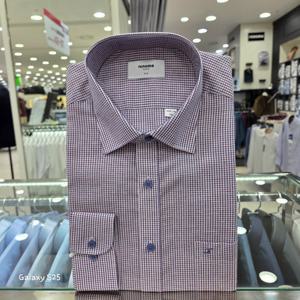 [레노마셔츠]린넨혼방 미니체크 슬림핏 긴소매RPSSL1530PD_GN_GN