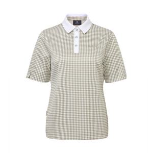 [와이드앵글] 여성 CO 깅엄 체크 5부 폴 로 티 WWP26271E2