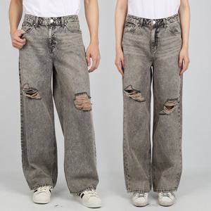 [게스]게스 남녀공용 청바지 블리치드 와이드 그레이 MP6D5053