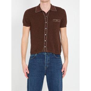 베르사체 콘트라스트 스티칭 체스트 포켓 니트 셔츠 1023554 1A