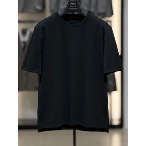 [바쏘옴므]면 스판 베이직 라운드 반팔 티셔츠 WSZ2GK13A BK_SC