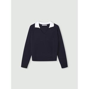 [코인코즈]카라 배색 V넥 니트_CC6SP676