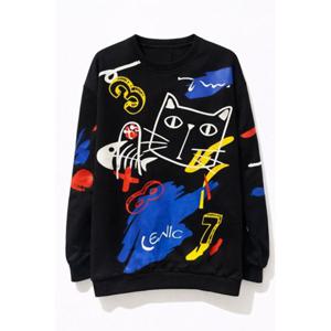 [르니앤맥코이(여성)]네온페인팅 맨투맨 티셔츠 MN04TS073FJY