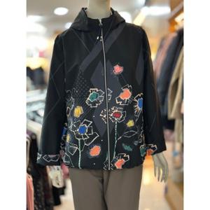 [세리아]포인트 패턴 프린팅 스트링 집업 점퍼 261306