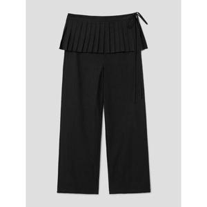 (356321CC15) [에잇세컨즈] 코튼 플리츠 스커트 팬츠  블랙