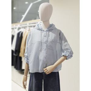 SOUP 숲 후드 탈부착 스트라이프 롤업 셔츠 (SC4LS3Z)