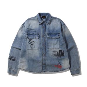 지프 빈티지 긴팔 남녀공용 데님 셔츠 JQ2SHU722ID