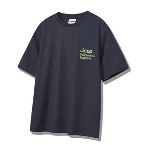 지프 네온컬러 등판 그래픽 프린팅 남녀공용 반팔 티셔츠 JP2TSU101DG