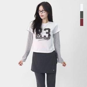 [스콰즈]스콰즈 여자 Y2K 레오파드 레이어드 티셔츠 SMA012