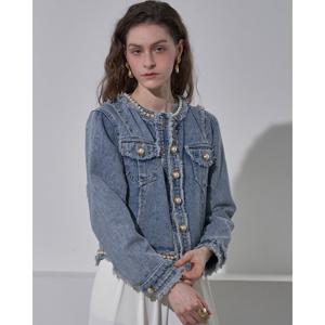 [르니앤맥코이]진주 포인트 아웃 포켓 데님 자켓 MN04JK705HJY