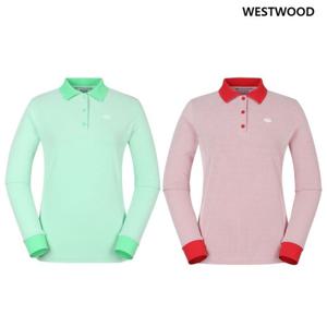 [웨스트우드] 여성 투톤 카라 티셔츠 (2컬러) WO1WCTP414