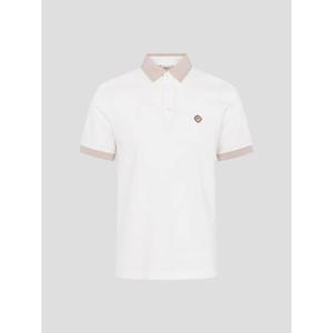 [빈폴골프]남성 칼라 소매 배색 티셔츠 - 화이트(BJ6342B131)