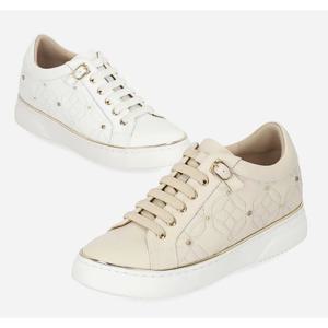 [엘칸토]여성 소가죽 키높이 자수 포인트 스니커즈 3.5cm LCWS79