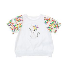 [프렌치캣(백)]WH 플라워 배색 TS ..(Q52DBT120)..