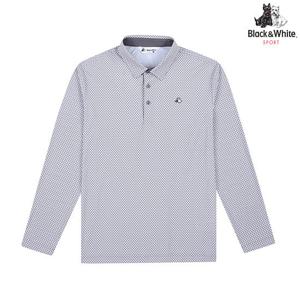 [블랙앤화이트] 남성 냉감 트리코트 프린트 긴팔 티셔츠 9306GCPP_GREY