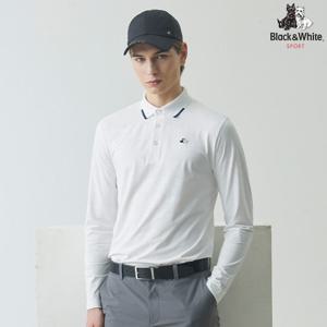 [블랙앤화이트] 남성 자가드 긴팔 티셔츠 9006GCJN_WHITE