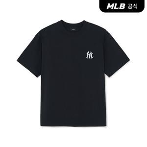[MLB공식] 26SS 공용 빈티지 스포티브 컬시브 그래픽 반팔 티셔츠 NY (Black) 3ATSV1263-50BKS