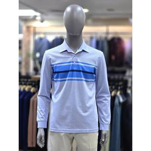 런던포그 세이브존04 믹셀블럭 면혼방 블루티셔츠 LOSTA903a