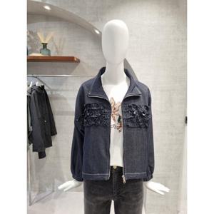 페이지플린  (F5CJP508B) 하이넥 웨이브 데님 집업 점퍼