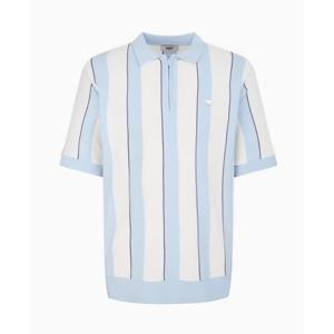 닥스골프 남성 블루 반팔 반집업 DGSW6B454B2