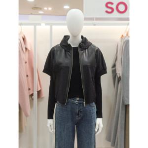 [숲]레더 배색 후드 점퍼(OCXLE22)_DG