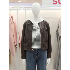 [숲]숏 페이크 레더 자켓(OC2LET2)_DG