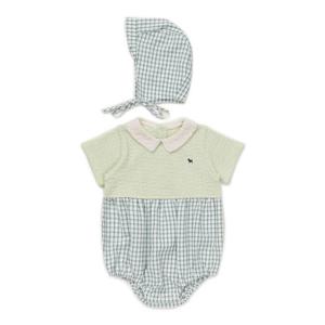 블루독베이비 10 SS26(GN)멜로 체크바디슈트(백일돌아기옷) (46313604120)