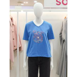 [숲]브이넥 스트링 반팔 티셔츠(SCXST24)_DG