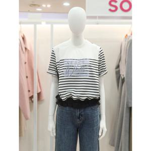 [숲]나일론 배색 스트라이프 티셔츠(SCXST20)_DG