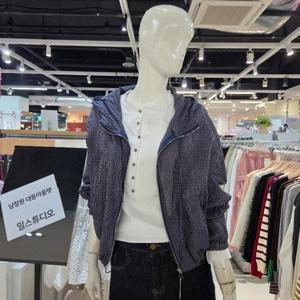 밀스튜디오 DP02 얇은잔체크밑단스트링 집업점퍼 LS4ZPS104