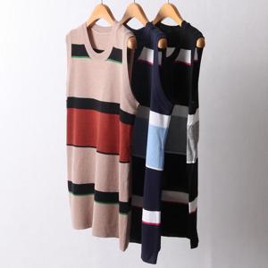 [강물처럼]빅사이즈사랑해요 I439L404 컬러배색니트나시티 EB (1