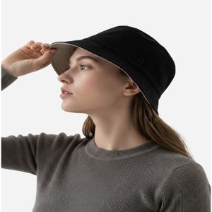 [헤지스] 블랙 베이지 퍼피자수  리버서블 버킷햇/HIHE6E006BK