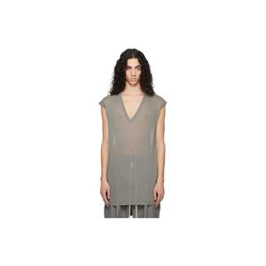 릭오웬스 티셔츠 그레이 템플 딥 V SL 티셔츠 261232M213009