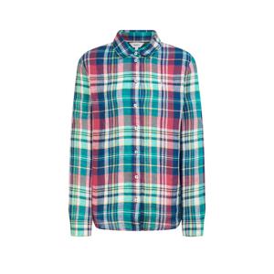 헤지스 여성 26SS 린넨 마드라스체크 셔츠 블루 HSSH6B311B3