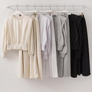 [강물처럼]빅사이즈치마투피스 V113L508 여성스러운플레어세트 Y