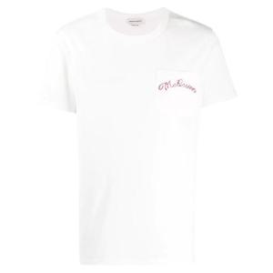 23FW 알렉산더 맥퀸 T 셔츠 in cotone bianco 599569QOX039000 TP573223674