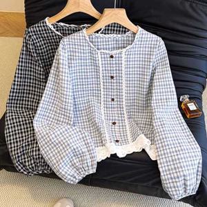 [드넬]블루첵스블라우스DWB61119A