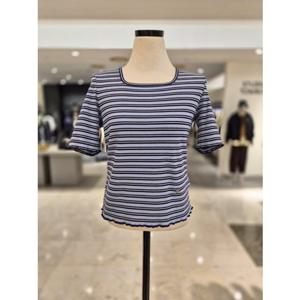 (비지트인뉴욕) 스퀘어넥 스트라이프 반팔티셔츠 VC5ST23