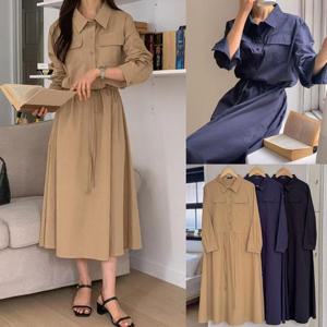 [강물처럼]위쉬몰 AR 포켓끈스트링셔츠원피스(V172H509) 빅사이