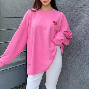 [강물처럼]아이우먼 하트스마일롱기장맨투맨 FNV182M509 빅사이