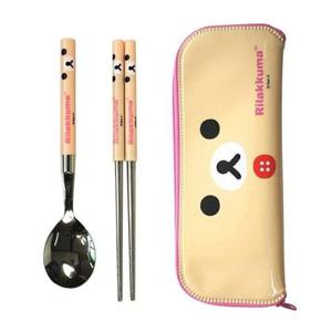 [생활] 엠제이씨 리락쿠마 슬림 얼굴 수저 케이스 세트 핑크