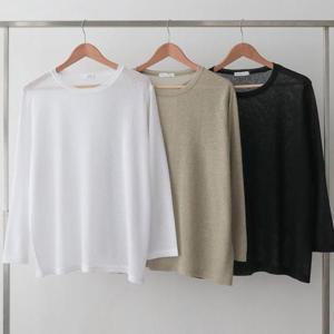 [강물처럼]빅사이즈긴팔티 U862L507 해변시스루오버티셔츠 RD (3